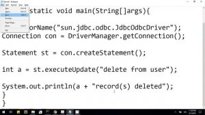 Deleting Data From MS Access Database using Java