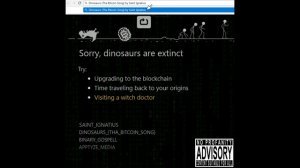  Динозавры (Дань Биткойну и Блокайн) Святым Игнатием Киберпространства-На английском