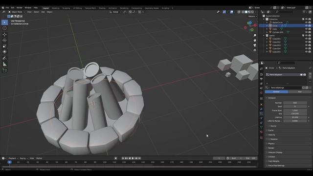 Low-poly bonfire in Blender