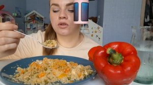 Мукбанг Киноа с овощами, курочкой и холодная вода🥵 И кадры из поездки #мукбанг #фудблогер