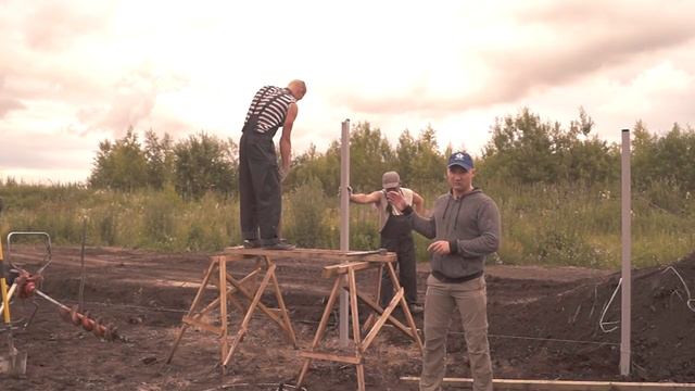Двухэтажный дом из газобетона под ключ.СТРОИМ ДВА ВИДА ЗАБОРА из профлиста и 3Д сетки [Установка заб