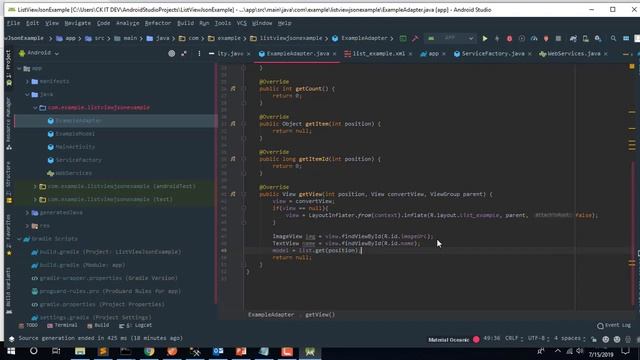 Android Studio tutorial Basic Json Parser LiatView, Retrofit, Glide