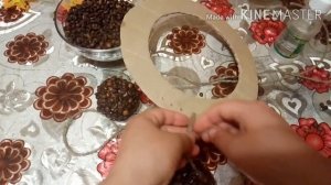 ОСЕННЕЕ ПАННО СВОИМИ РУКАМИ! ОСЕННЯЯ ПОДЕЛКА В ДЕТСКИЙ САД, ШКОЛУ! ИЗ ЗЕРЕН КОФЕ! ТЕМА ОСЕНЬ!