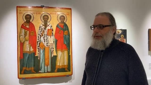 Икона «Святитель Иаков и бессребреники Косьма и Дамиан».  Музей имени Андрея Рублева