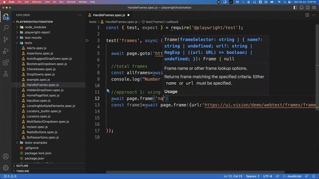 Playwright with Javascript | How to Handle Frames/iFrames | Part 17