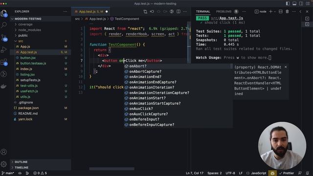 #36 - Kullanıcı Etkileşimleri - Click, Double Click, Hover Events - Modern Frontend Testing