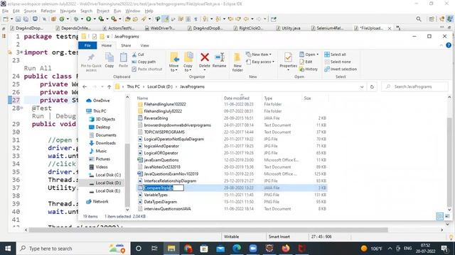 WebDriver FileUpload Using ROBOT Class Program July20220720 смотреть онлайн