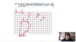 №755 Начертите попарно неколлинеарные векторы а , b, с , d , е и, пользуясь правилом