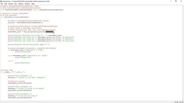 Sentiment Analysis using Python