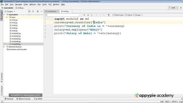 Alias name to a module - Lesson 125