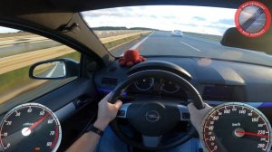 Opel Astra H GTC 2.0i 16V Turbo 200 HP Acceleration & TOP Speed drive on German Autobahn