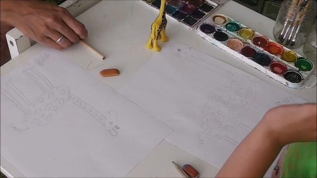 Рисуем вместе с мамой. Рисуем жирафа смотреть онлайн