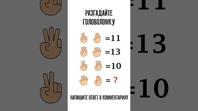 Разгадайте головоломку с пальцами. Задача для любителей математики