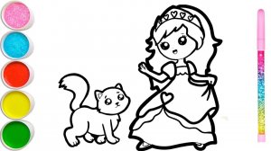 How to draw a princess, a cat, a princess's bedroom, vegetables for children