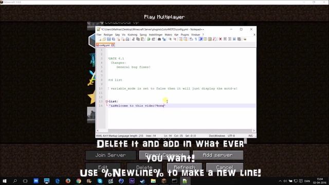 Minecraft Bukkit Plugin Tutorial - ColorMotd - First video? смотреть онлайн