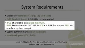 What are the System Requirement and Development Tools in Android | Video in Hindi | LearnVern