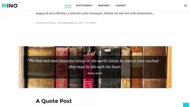 Mino Blog - Content Focused WordPress Blog Theme