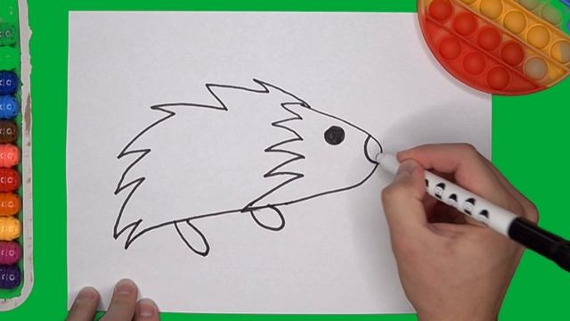 How to draw a Hedgehog for kids | Hedgehog Drawing Lesson | Как нарисовать ежика для детей смотреть онлайн