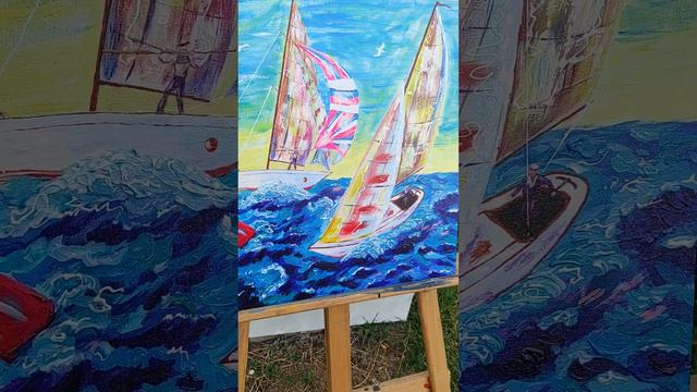 Картина - Парусная регата. Painting - Sailing regatta. www.livemaster.ru/vangogart-1?view=profile