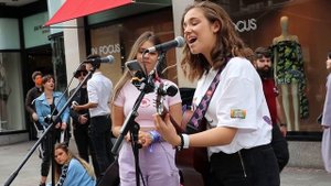 CROWDED STREET STOPS TO LISTEN! | "Demons - Imagine Dragons" | Allie Sherlock cover