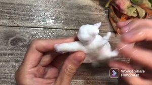 Ватная игрушка на ёлку Белочка мастер-класс, бескаркасная игрушка