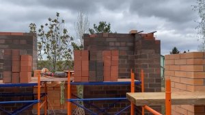 05.05.23. Иван подвёл северный фронтон под перемычки. Спилили 4 ивы ломкой. Дробим веточки. Мороз….