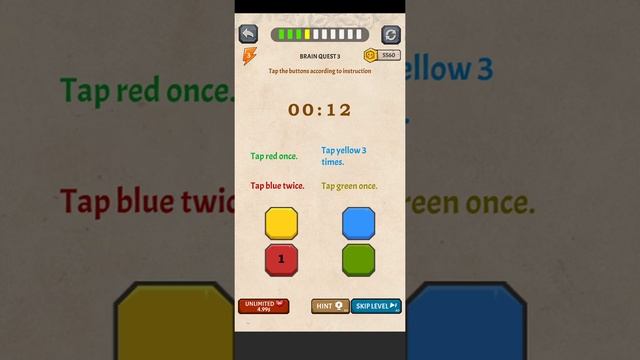 Brain quest 3 Tap the buttons according to instruction Gameplay walkthrough solution