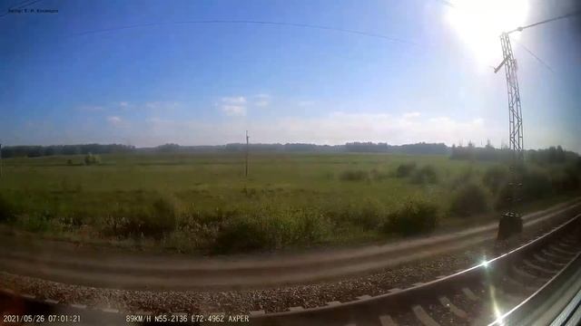 Железная дорога Называевская - Любинская - Омск-Пасс. (Транссиб, вид из окна поезда, сев. ст) (ЗСЖД