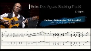 Entre Dos Aguas / BACKING TRACK (Base Instrumental) completo / Guía Partitura y TAB (PDF)
