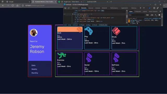 Time tracking dashboard #frontendmentor смотреть онлайн