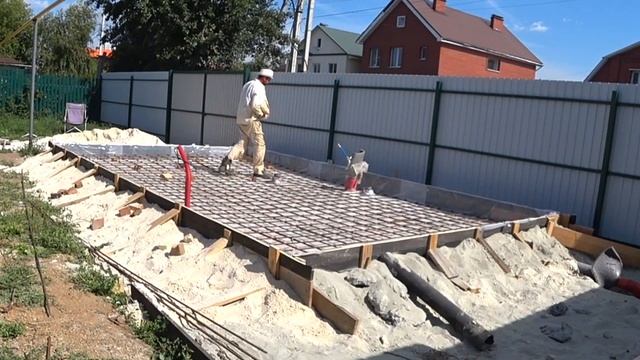 Фундаментная плита под баню 4 на 7. Буквально за пару дней