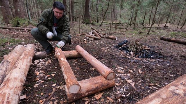 БУШКРАФТ | ЛЕСНАЯ МЕБЕЛЬ | Стол своими руками | ЛАГЕРЬ В ЛЕСУ