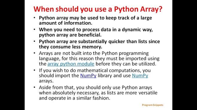 Introduction to Array In Python
