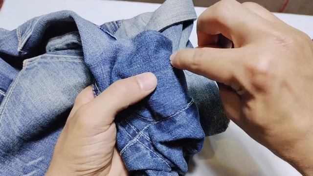 How to sew a hole on jeans between the legs / repair jeans