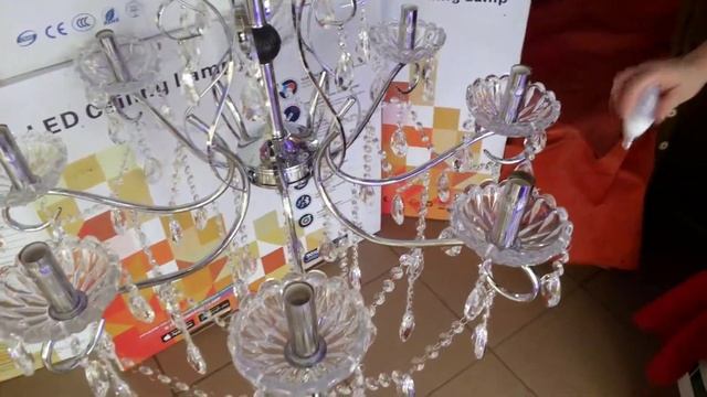 Хрустальная люстра на цепи 8 ламп свеча!!! смотреть онлайн