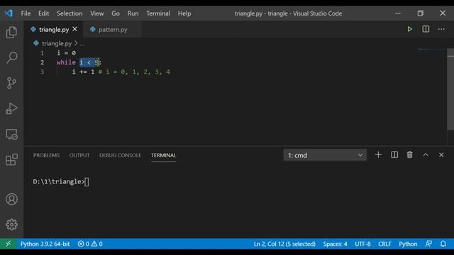 15 Python Pattern Program - Number Triangle without using any pre-define method using while loop смотреть онлайн