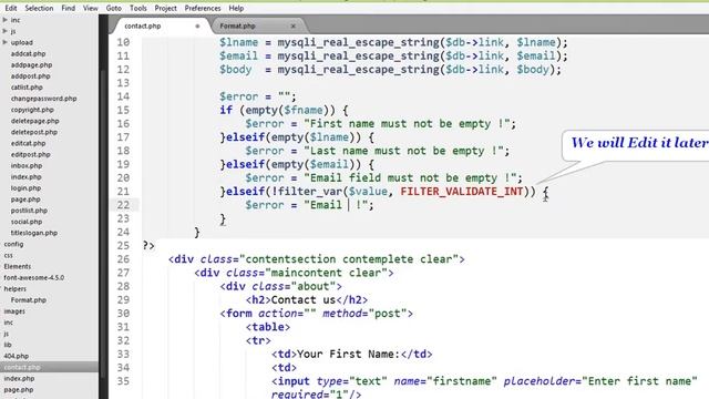 Blog With PHP OOP (Contact Form Validation) : Part-32 смотреть онлайн