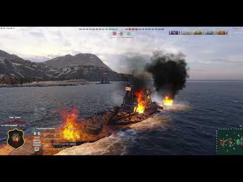 World of Warships - нормальный бой но если бы!!!