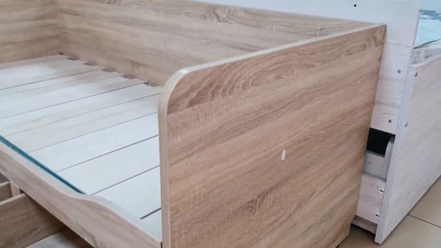 199065 "ШЕРВУД" кровать раскл 800(1600)*1900мм (арт. КШ-06), без матраса. Цвет: сонома эйч/светлая. смотреть онлайн