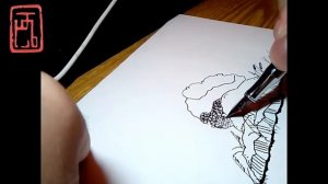 Drawing with a fountain pen. Shrub / Рисунок перьевой ручкой. Кустик.