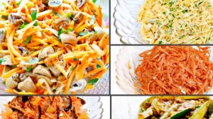 Любителям Корейской кухни (пять вегетарианских салатов)! Остренькая закуска!