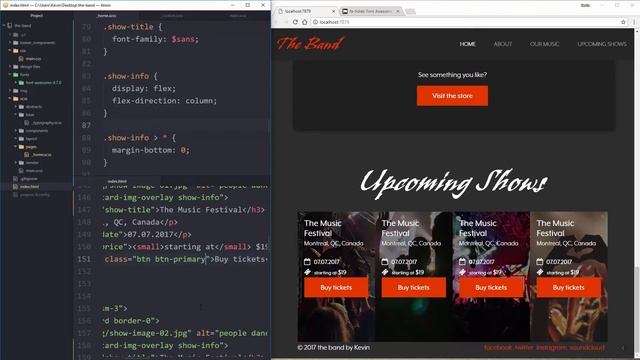Build a website with Bootstrap 4 - Part 7: Upcoming Shows and Footer - plus an announcement! смотреть онлайн