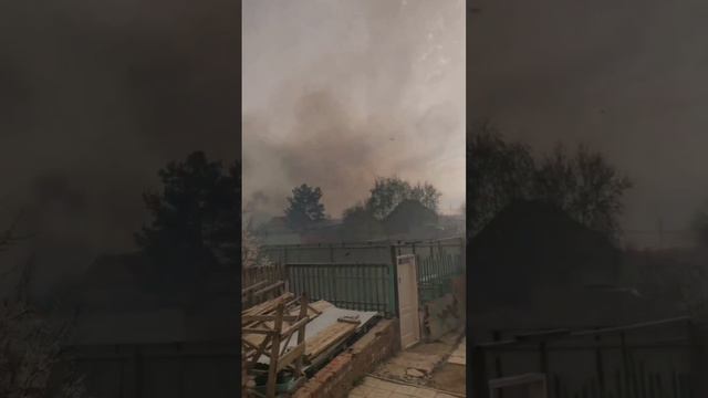 В Энгельсе пять пожарных расчетов тушат горящий камыш