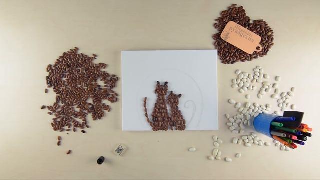 ПАННО ИЗ ФАСОЛИ "КОТЫ" смотреть онлайн