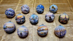 Наши новые елочные игрушки купленные в 2022 году  Часть третья - Матовые пейзажи от ARTbyBDV