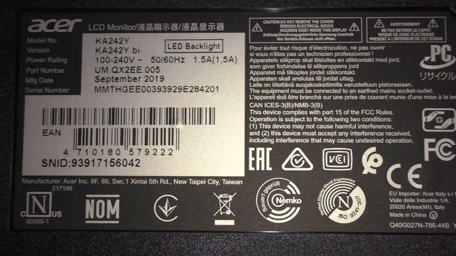 Монитор Acer KA242Ybi [UM.QX2EE.005] смотреть онлайн