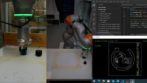 #REBOTS - KUKA LBR IIWA drawing demo (SQL + python + OpenCv + JAVA)