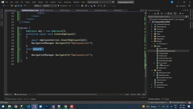 BLAZOR ASP NET CORE CRUD OPERATIONS. CREATE CRUD OPERATIONS USING BLAZOR .NET 7.0