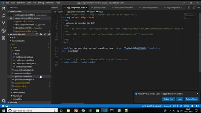 Two way binding in Angular 9 [Common Angular Interview Question] смотреть онлайн