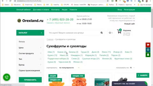 Разбор магазина "ОрехЛэнд" на платформе InSales смотреть онлайн